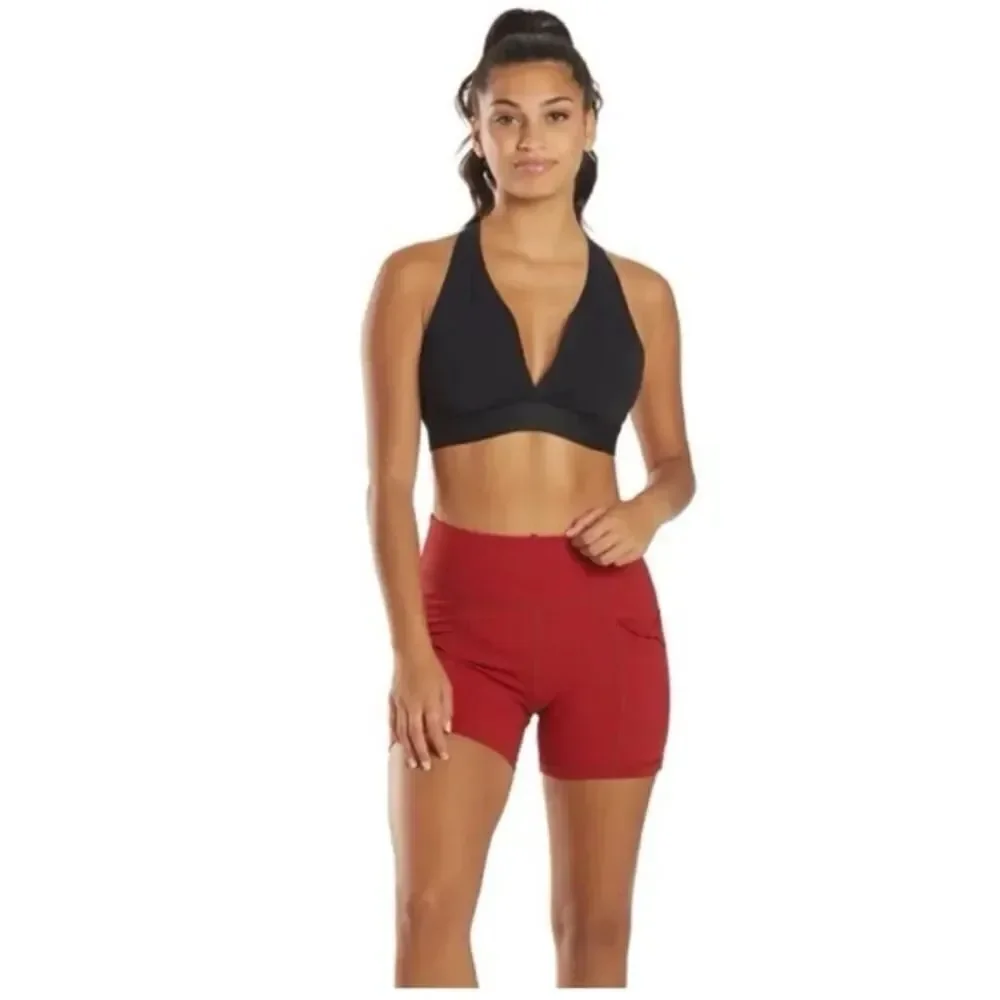 Free People Women's Blaze it Up Racerback Sports Bra in Black Size M/L